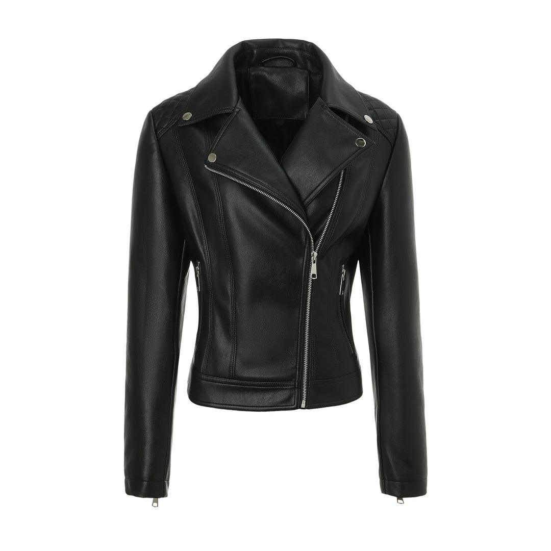 Women's Noble Biker Jacket with Quilted Design Mune Fashion