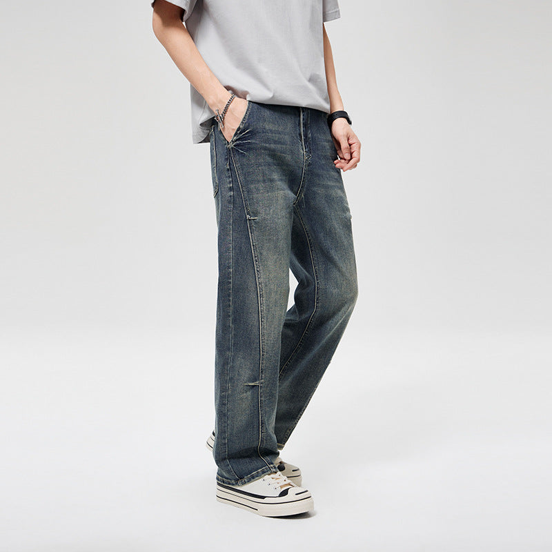 Men's Wide Baggy Jeans with distinctive dividing seams, high comfort waistband & utility pockets Mune Fashion