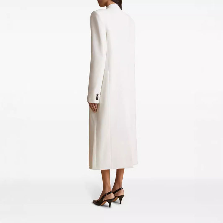 Women’s Long Single-Breasted Blazer Dress with Slim Silhouette and Flap Pockets Mune Fashion