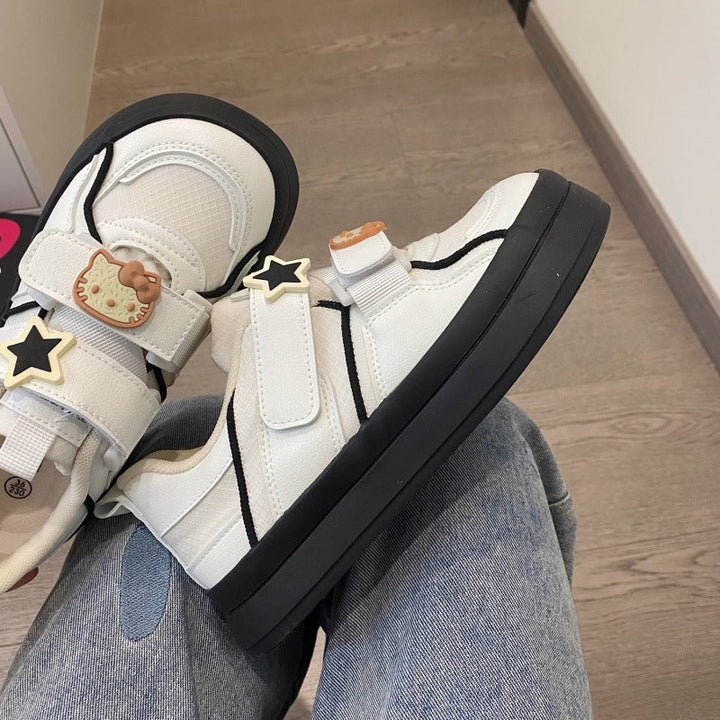 Women's Playful Sneakers with Decorative Details and Velcro Closure Mune Fashion