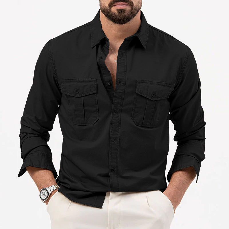 Men's shirt with chest pockets and Kent collar, casual regular fit made of cotton mix Mune Fashion