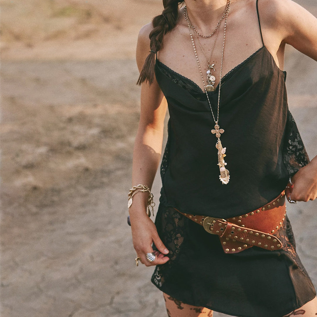 Women's Satin Nightdress with Lace Accents Mune Fashion
