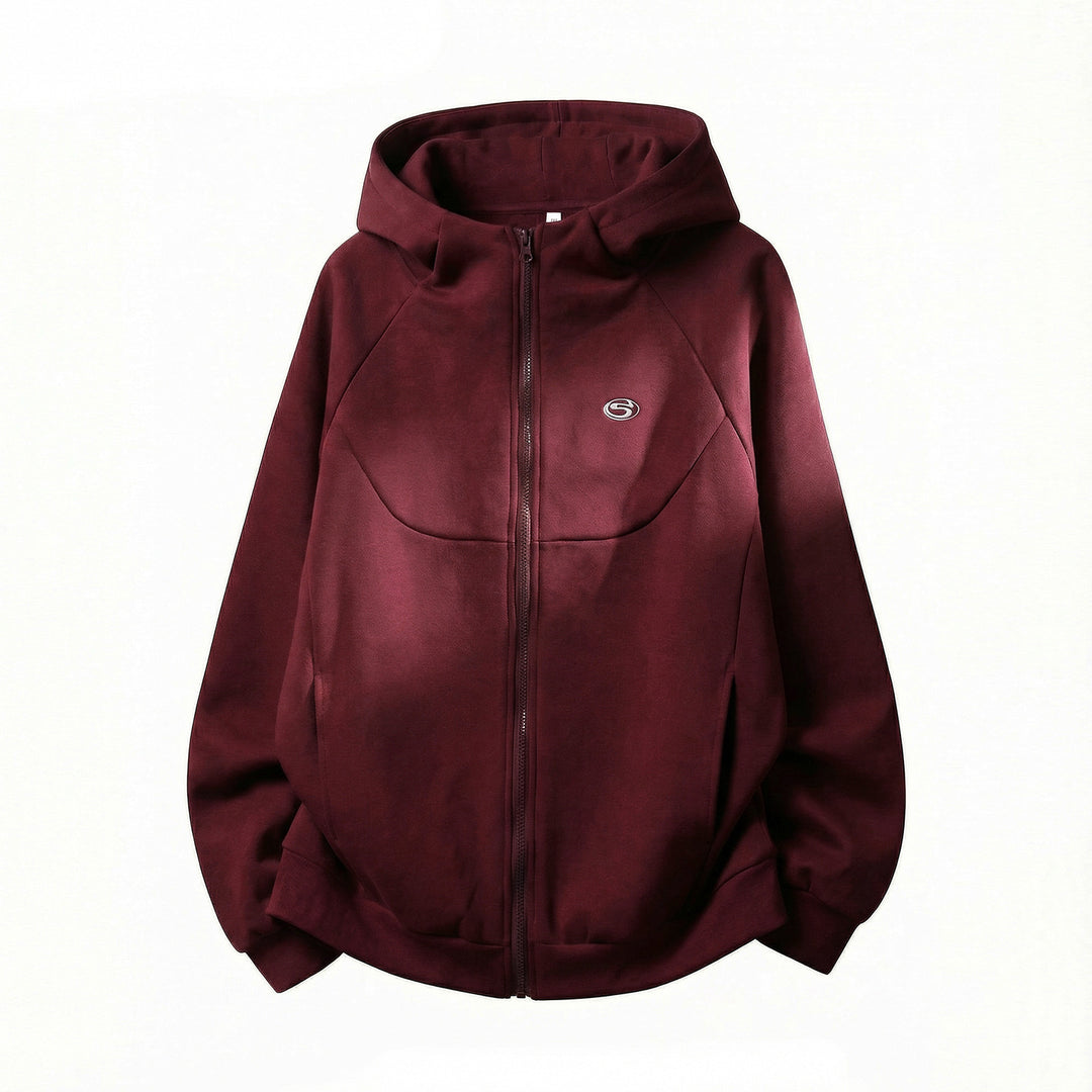 Unisex Oversize Hooded Sweat Jacket with Zipper and Padded Structure Mune Fashion