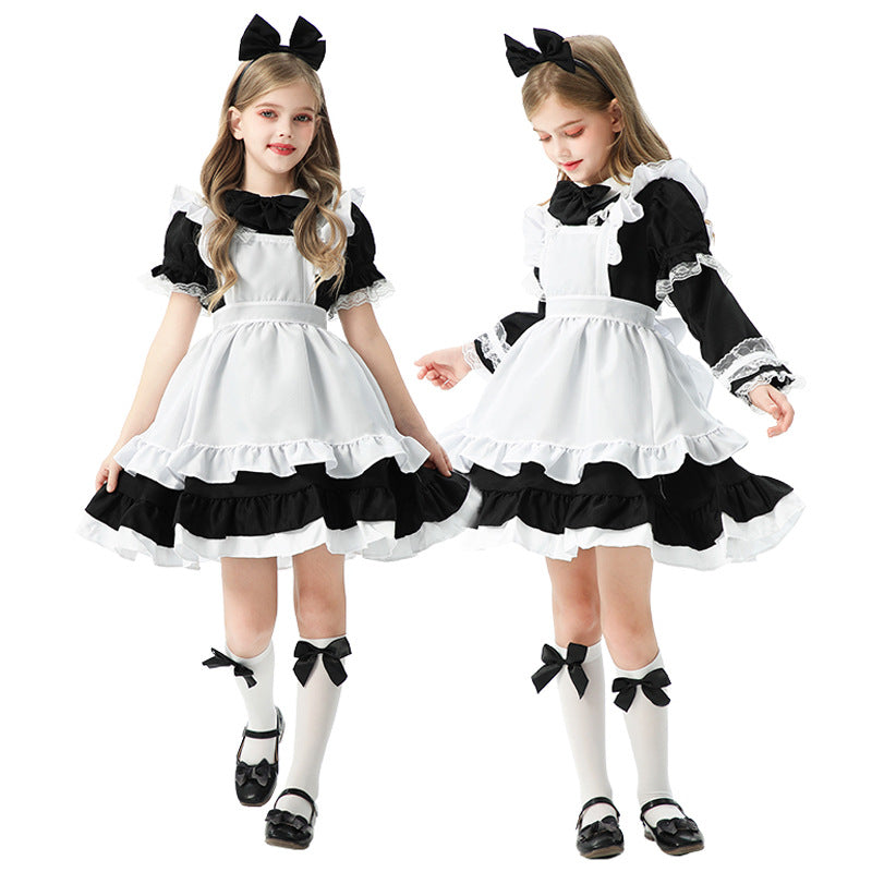 Girl's playful maid dress with ruffle details Mune Fashion