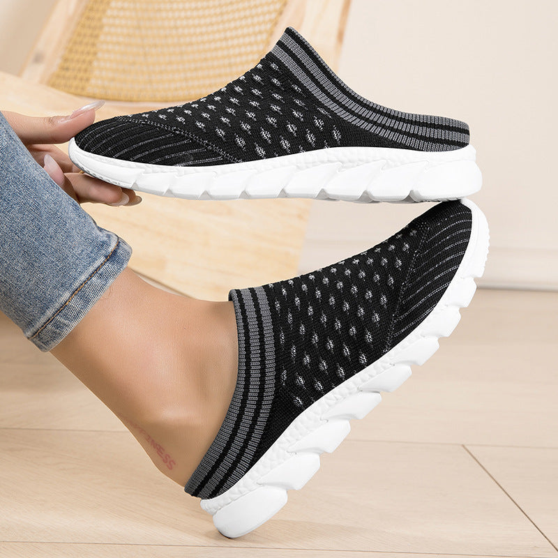Women's knitted mule with sock-like shaft and cushioned segment outsole Mune Fashion