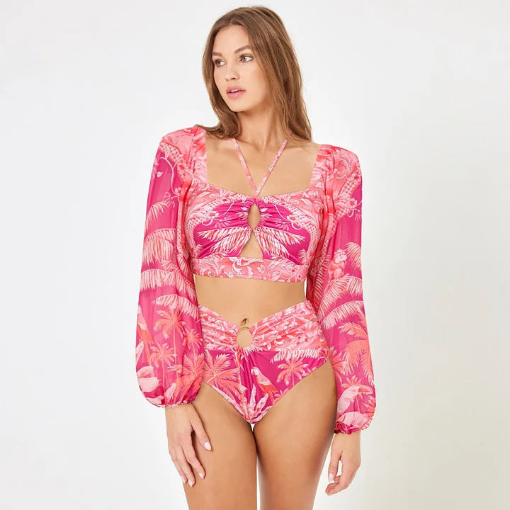 Women's bikini set with transparent puff sleeve and braided detail Mune Fashion
