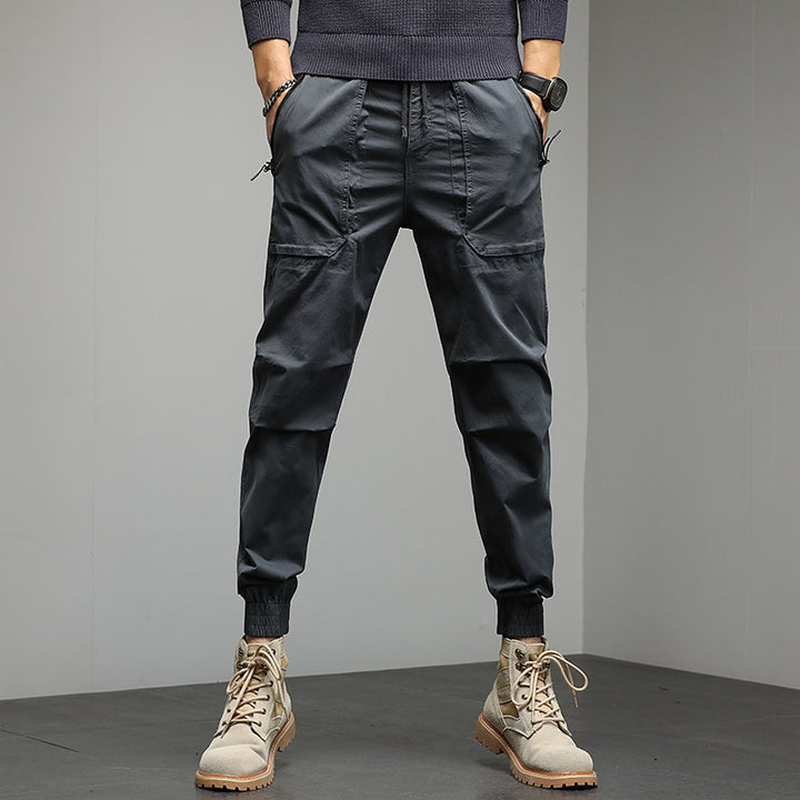 Men's Tapered Cargo Jogger Pants with Drawstring, Elastic Cuffs, and Multifunctional Pockets Mune Fashion