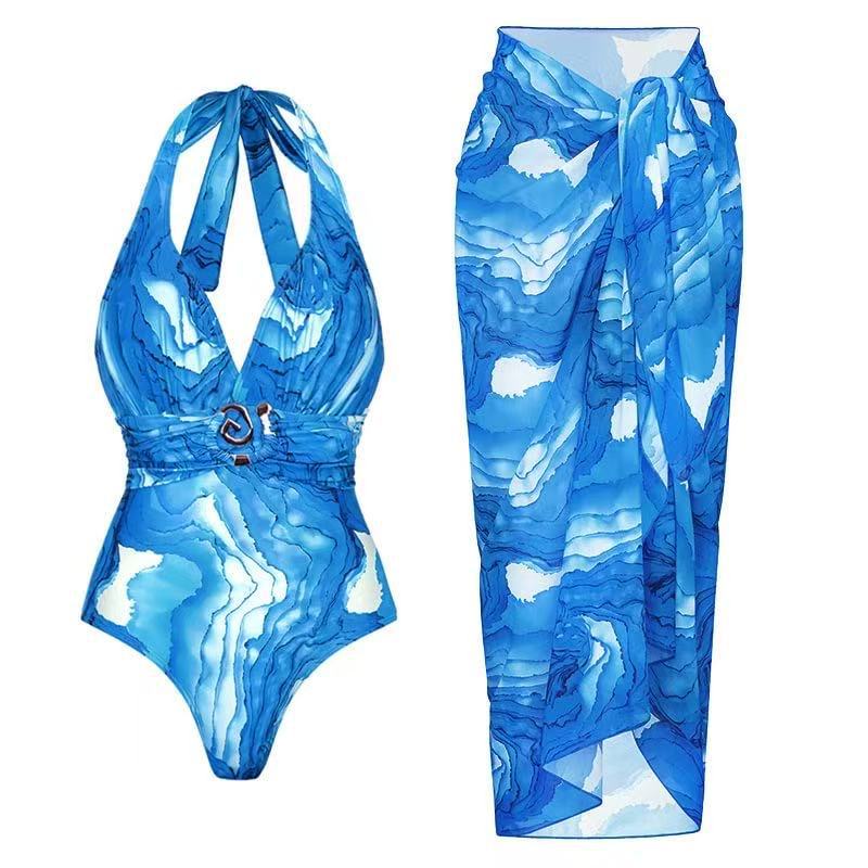 Women's One-Piece Swimsuit with Wrap Skirt Mune Fashion