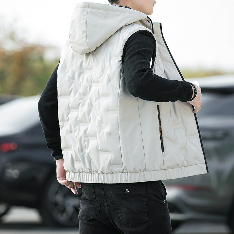 Men's quilted sleeveless hooded vest with thermo insulation Mune Fashion