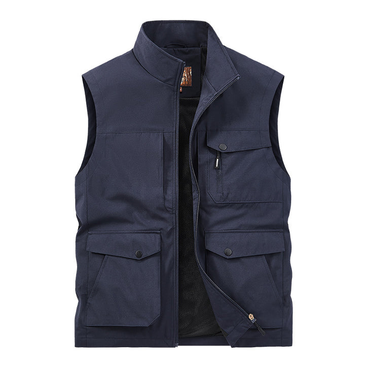 Men's Outdoor Utility Vest with Multi-Pockets, Zipper and Mesh Lining Mune Fashion
