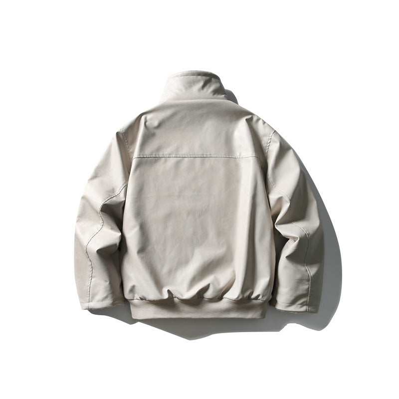 Men's Short Boxy Blouson with Adjustable Buckle Collar and Teddy Lining Mune Fashion