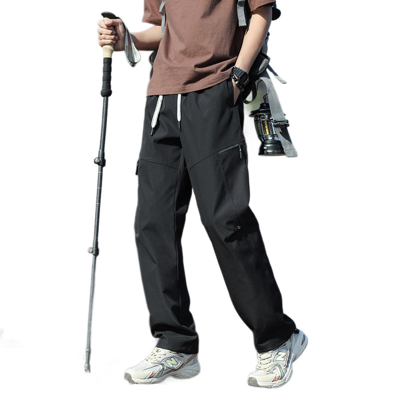 Men's Technical Trekking Pants with Zipper Pockets and Drawstring Waist Mune Fashion