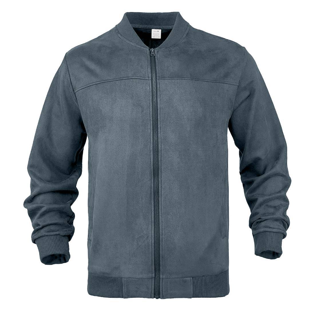 Men's suede bomber jacket with elastic ribbed cuffs Mune Fashion