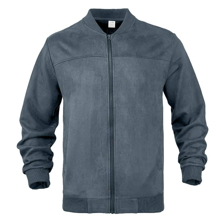 Men's suede bomber jacket with elastic ribbed cuffs Mune Fashion