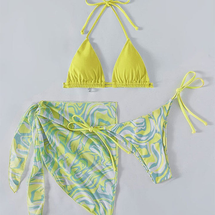 Ladies Triangle Bikini with slightly transparent Wrap Skirt Mune Fashion