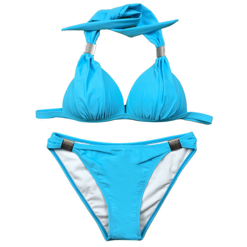 Women's triangle bikini with adjustable straps and stylish knot detail Mune Fashion