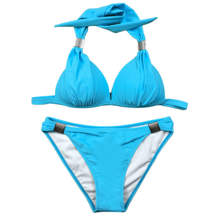 Women's triangle bikini with adjustable straps and stylish knot detail Mune Fashion
