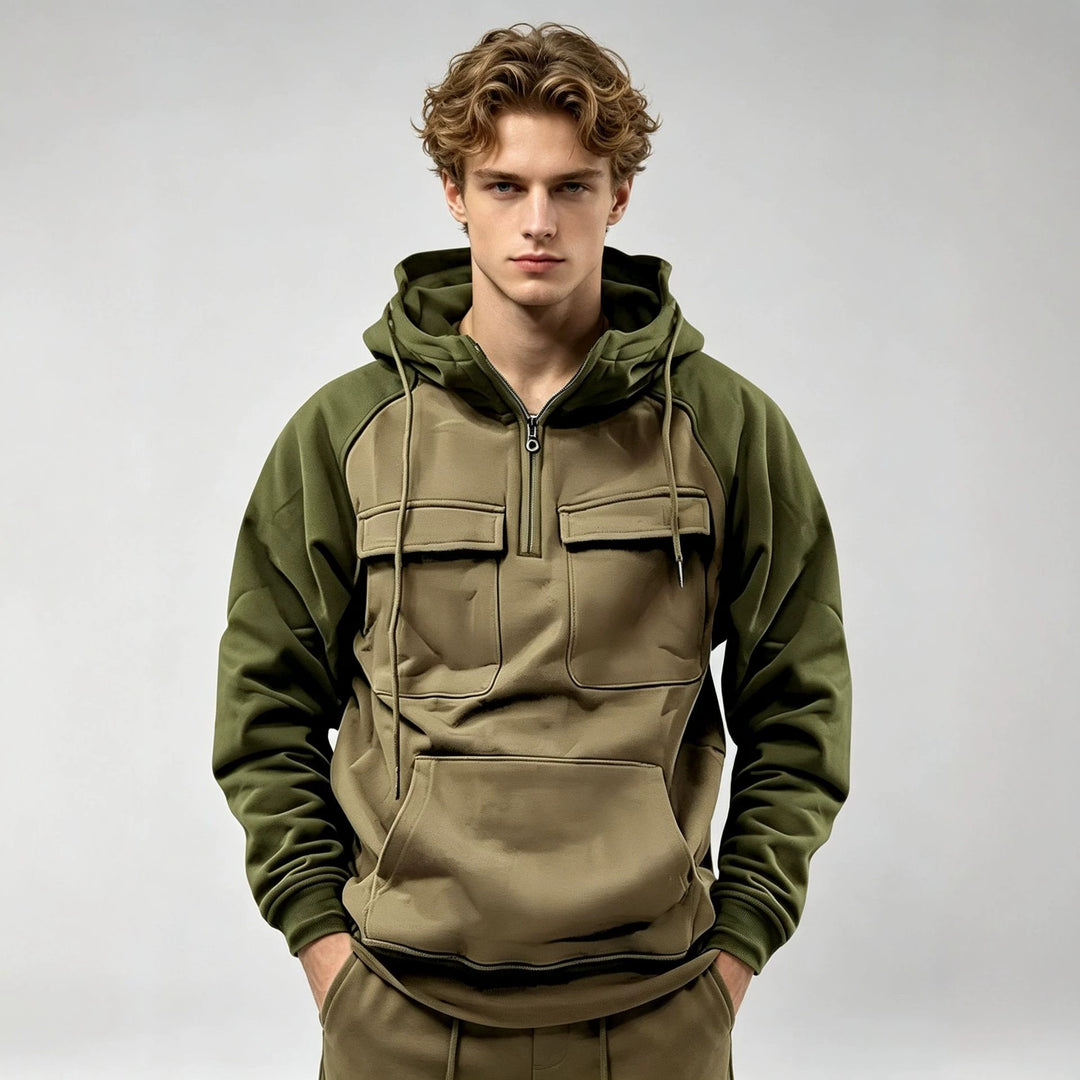 Men's Sporty Hoodie with Functional Pockets