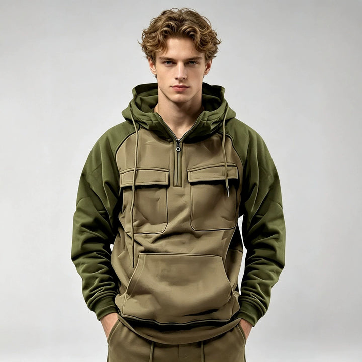 Men's Sporty Hoodie with Functional Pockets