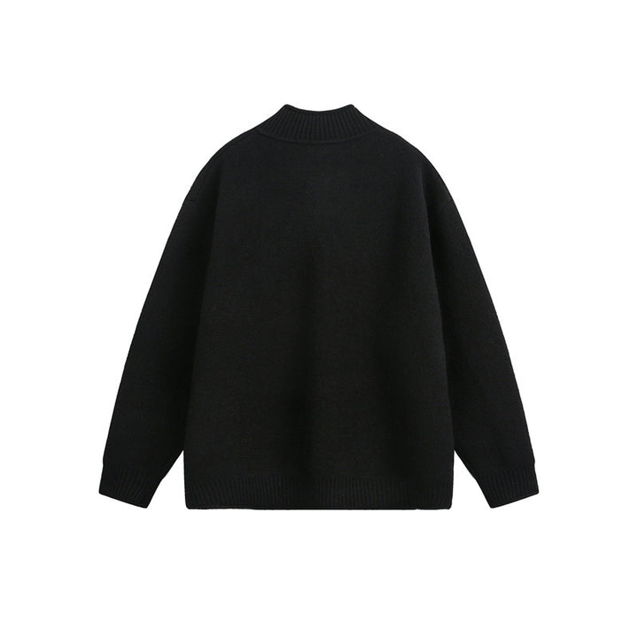 Unisex Knitted Zip Jacket with High Ribbed Collar and Oversized Cut Mune Fashion