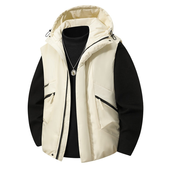 Men's Padded Hooded Vest with Thermal Lining, Water-Repellent Shell & Multi-Functional Pockets Mune Fashion