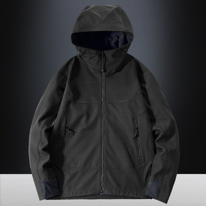 Men's Softshell Outdoor Jacket with windproof, breathable membrane and adjustable hood Mune Fashion
