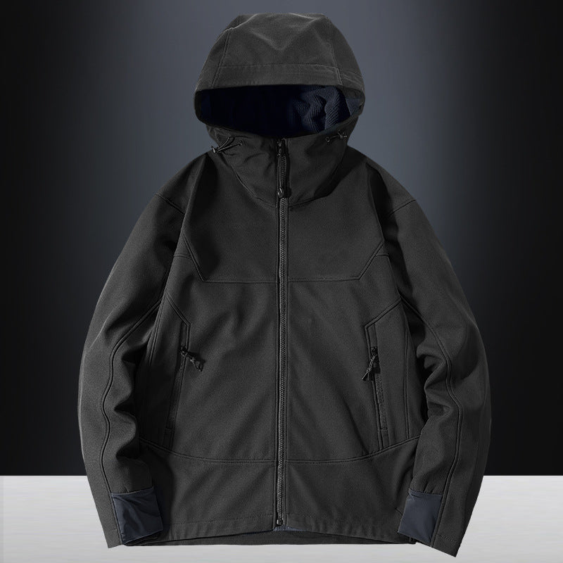 Men's lightweight softshell functional jacket with hood, windproof membrane and ergonomic cut Mune Fashion