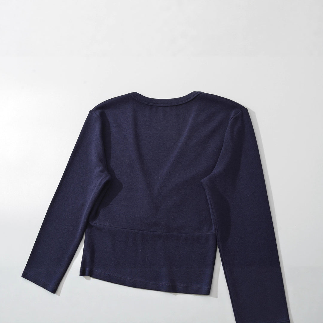 Women's wrap shirt with V-neck and fitted dividing seam Mune Fashion