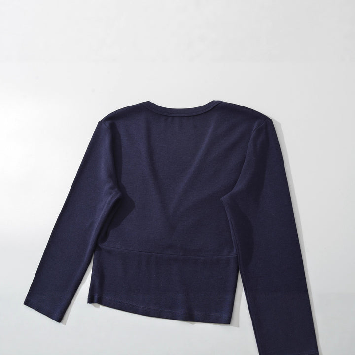Women's wrap shirt with V-neck and fitted dividing seam Mune Fashion