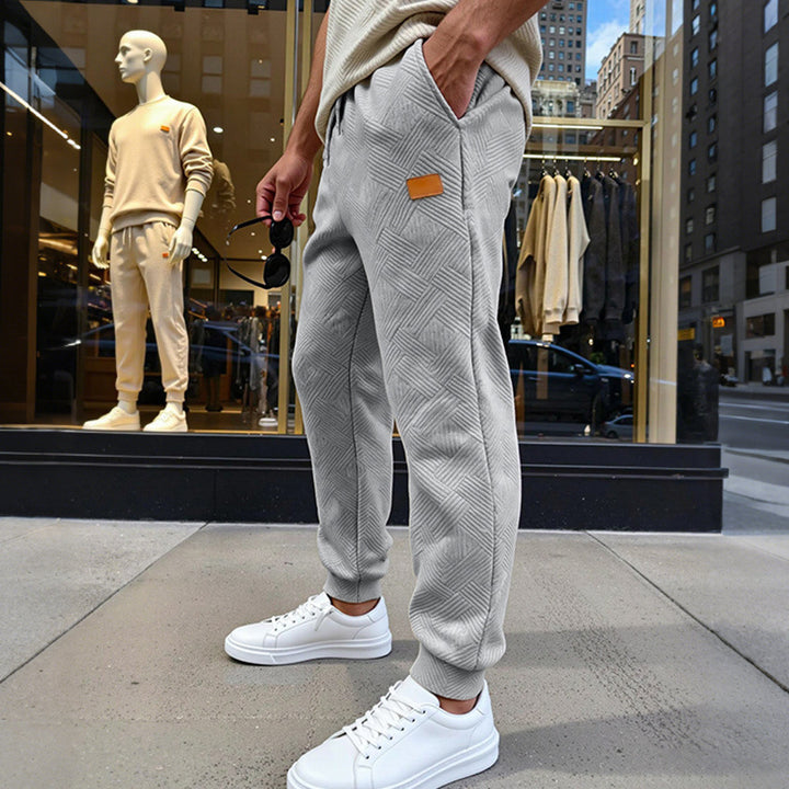 Men's quilted joggers with geometric texture pattern Mune Fashion