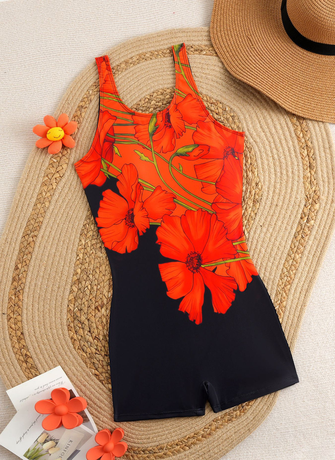 Women's One-Piece Swimsuit with Sporty Design and Colorful Graphic Pattern Mune Fashion