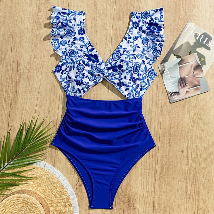 Ladies One-Piece Swimsuit with Creative Cut-Out Designs Mune Fashion