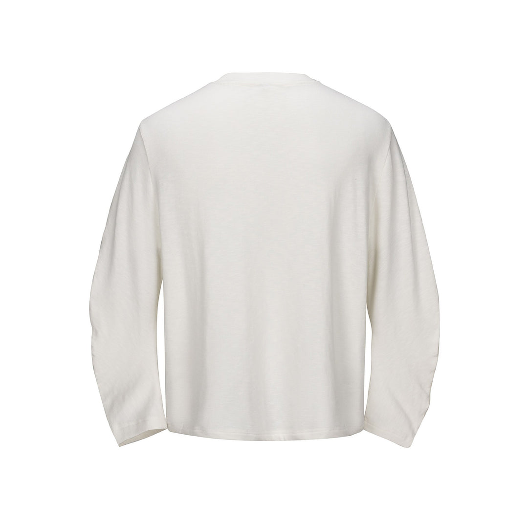 Unisex Oversize-Longsleeve Shirt with Vintage Band Print and Round Neck Mune Fashion