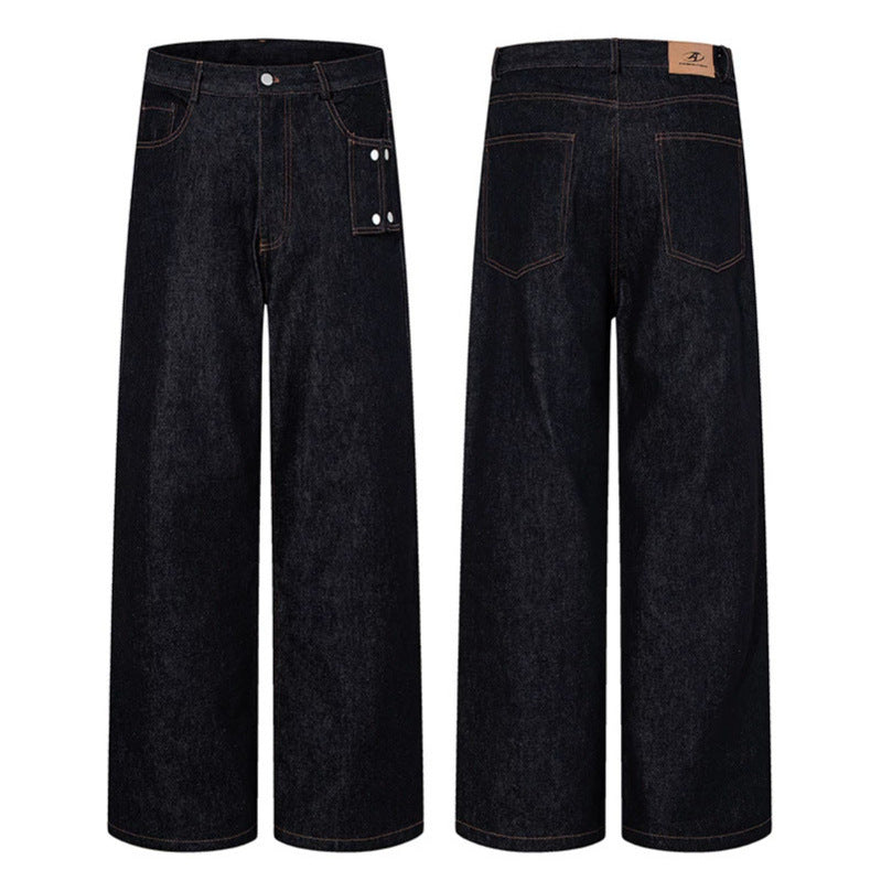 Women High-Waisted Wide-Leg Jeans with Utility Pocket Mune Fashion