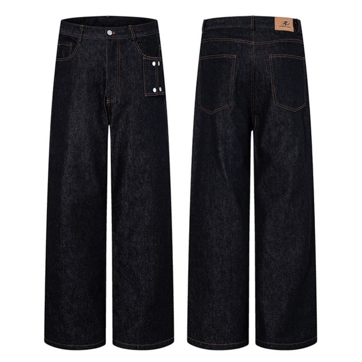Women High-Waisted Wide-Leg Jeans with Utility Pocket Mune Fashion