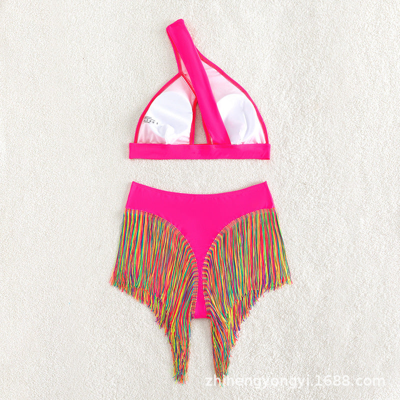Women's One-sided Bikini with Fringed Hem Mune Fashion