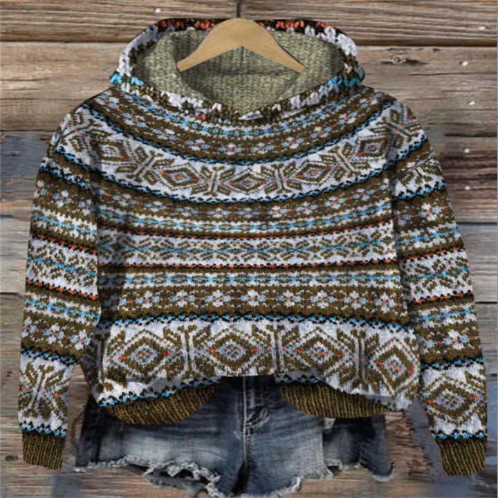 Mune | Women's knit hoodie with Norwegian pattern and hood