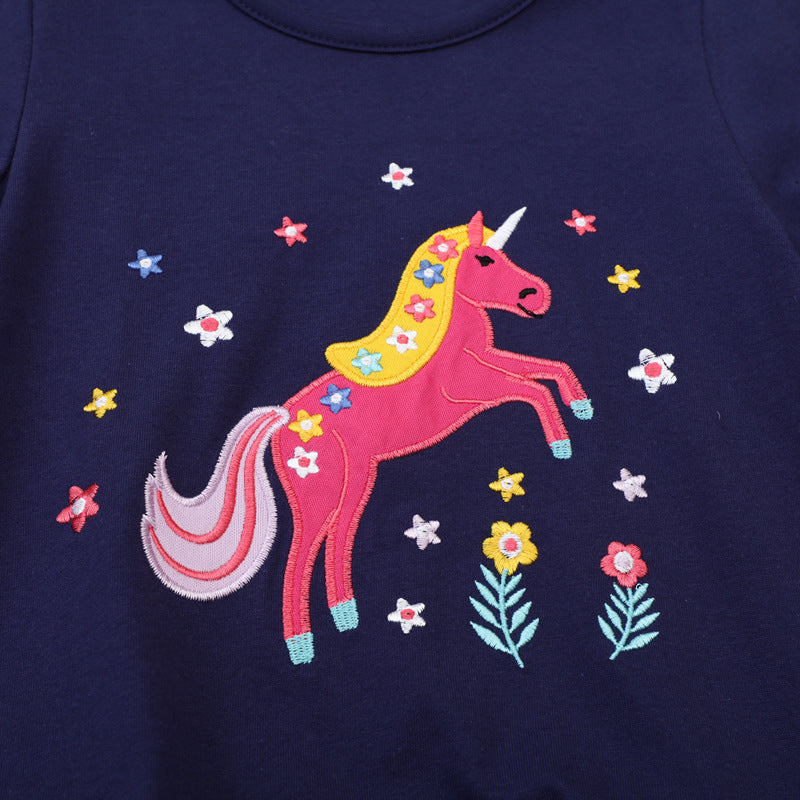 Girls T-Shirt Dress with enchanting unicorn motif Mune Fashion