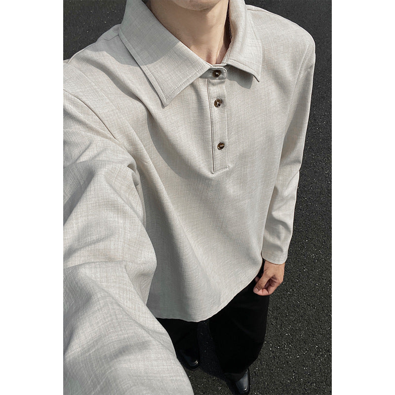 Men's Casual Polo Sweater with Stand-Up Collar Mune Fashion