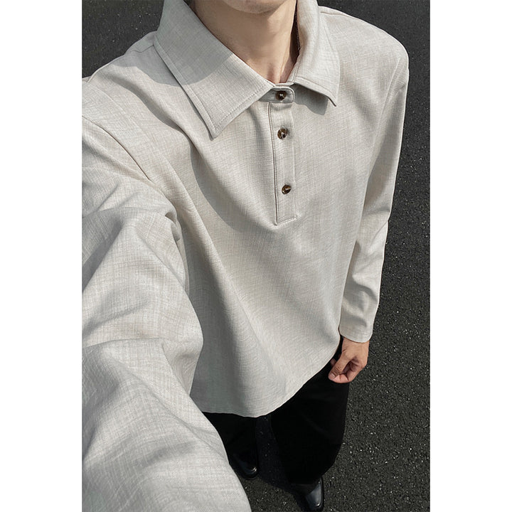 Men's Casual Polo Sweater with Stand-Up Collar Mune Fashion