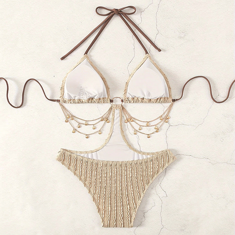 Ladies Triangle Bikini with stylish chain accents Mune Fashion