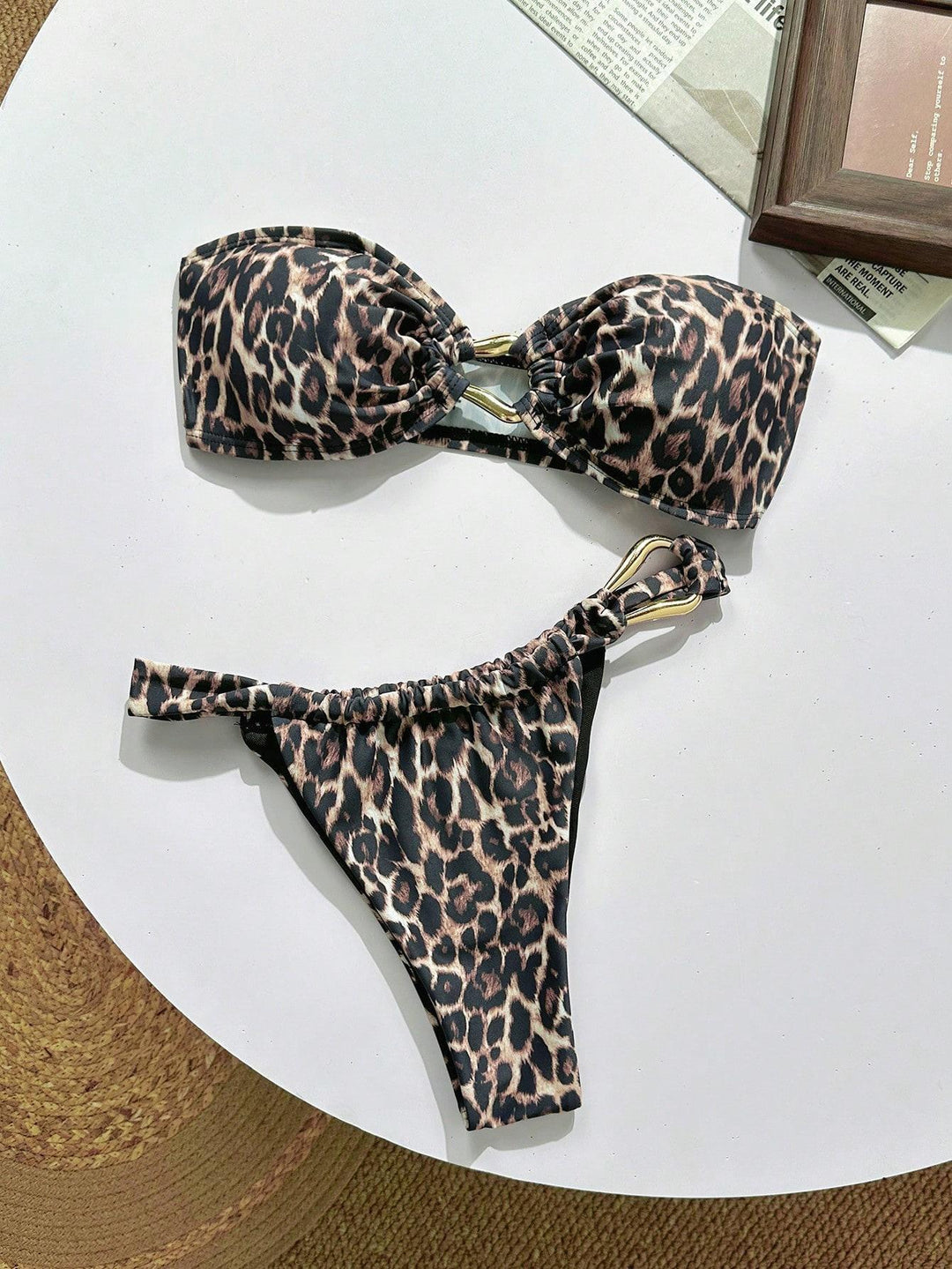 Women's bandeau bikini with decorative jewelry detail Mune Fashion