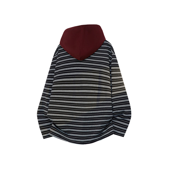Unisex Oversize Hoodie with deep V-neck and fine striped pattern Mune Fashion