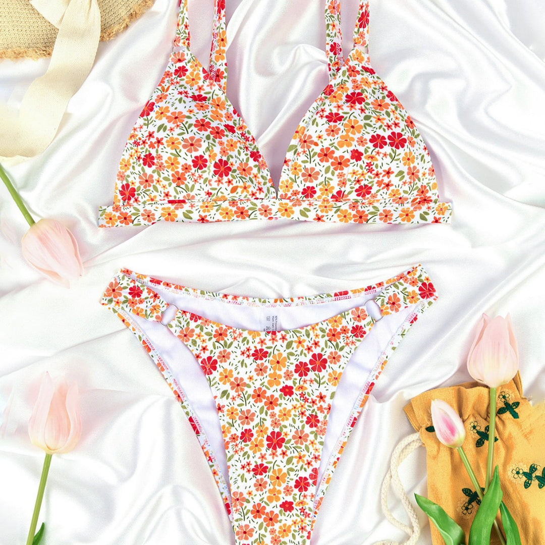 Ladies Floral Pattern Bikini Mune Fashion
