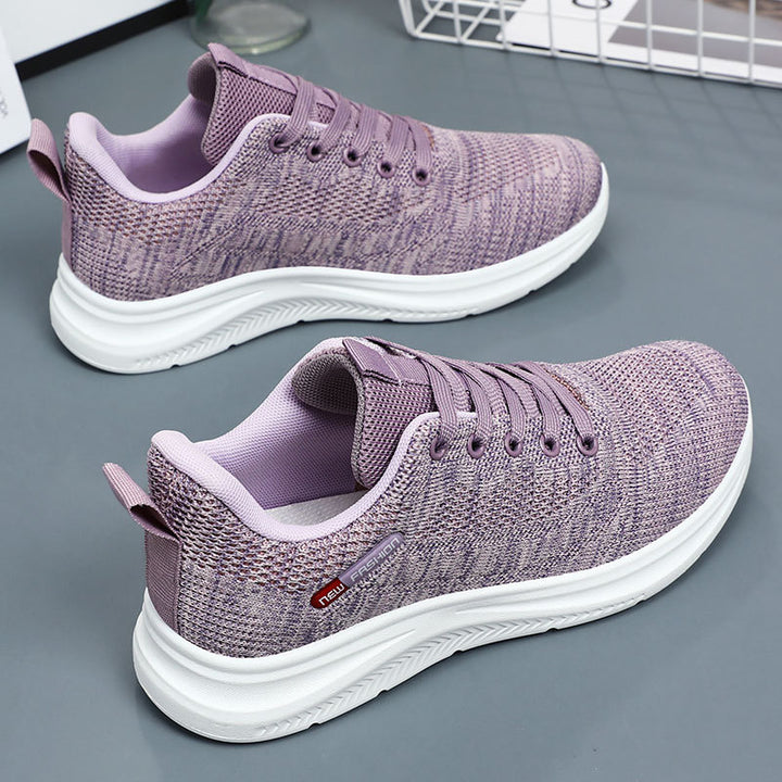 Women’s lightweight breathable knit walking sneakers with cushioned heel counter and shock-absorbing EVA midsole Mune Fashion