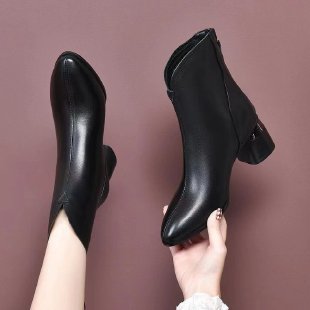 Ladies Elegant Ankle Boots with Shine Detail Mune Fashion
