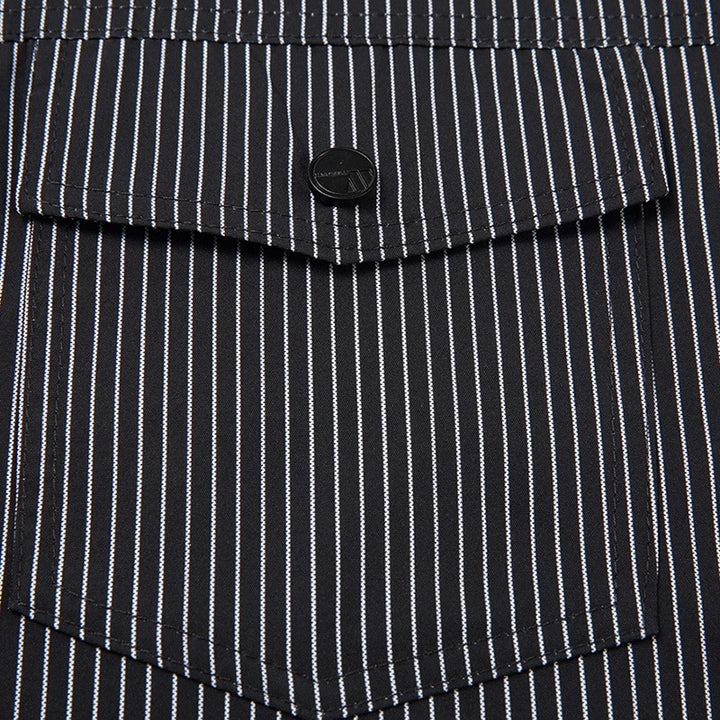 Men Striped Shirt Jacket Mune Fashion