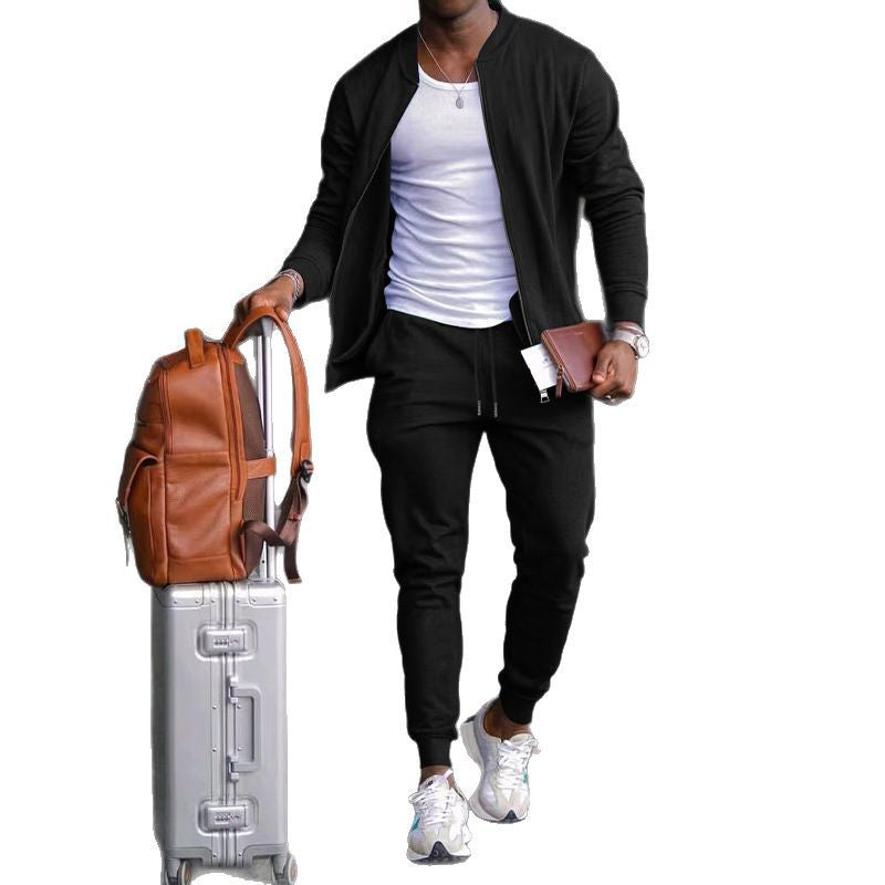 Men's nan sportives leisure set with bomber jacket and tapered jogging pants made of cotton blend Mune Fashion