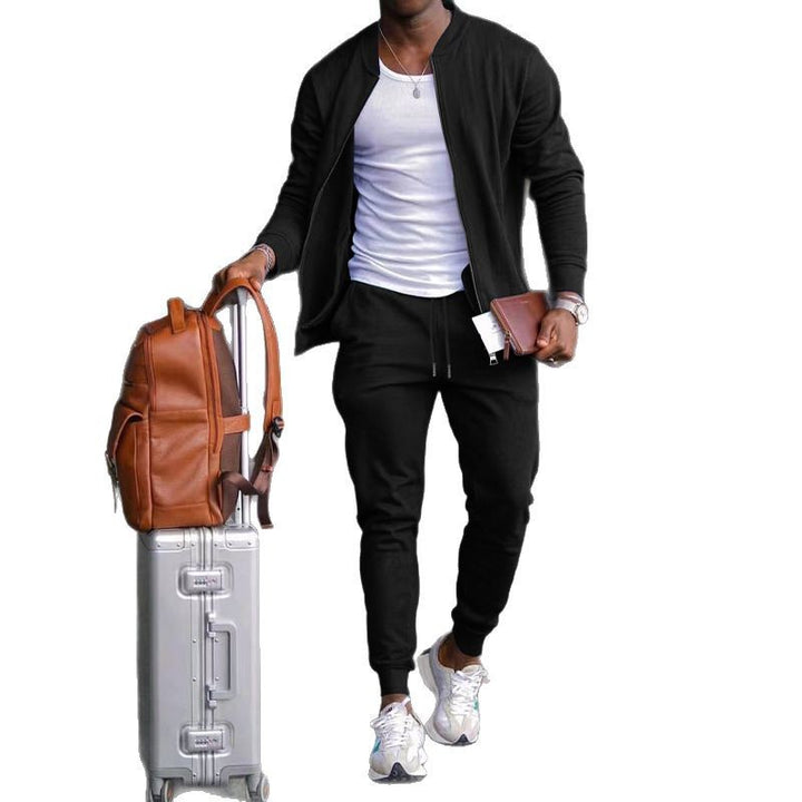 Men's nan sportives leisure set with bomber jacket and tapered jogging pants made of cotton blend Mune Fashion