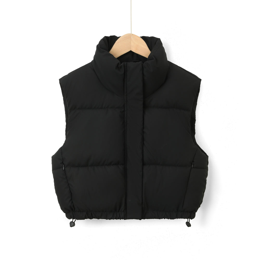 Women Padded Quilted Gilet with High Stand-Up Collar Mune Fashion